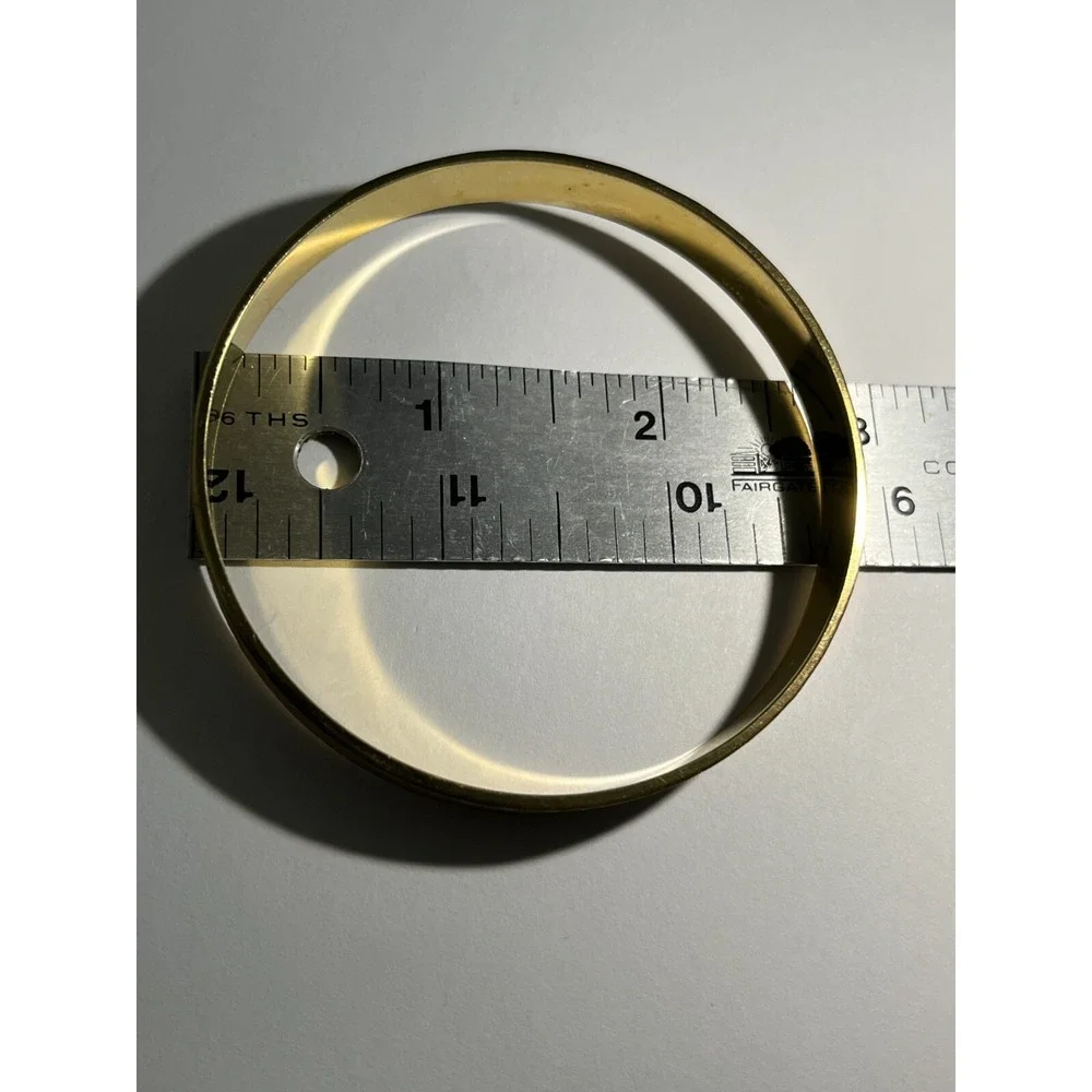 Vintage Napier Brushed Gold Tone Bangle Bracelet -‎ Diamond Cut - Signed